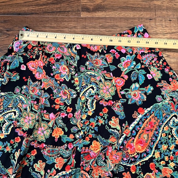 Colourful Womens Paisley Midi Skirt Cotton Cottagecore Boho Whimsigoth Medium - Picture 4 of 6